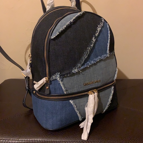 rhea medium frayed denim backpack